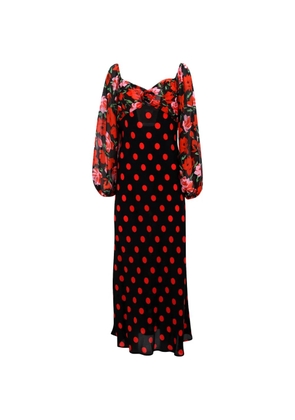 Rixo polka-dot midi dress - Black