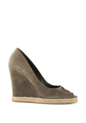 Gucci Pre-Owned peep toe wedge pumps - Brown