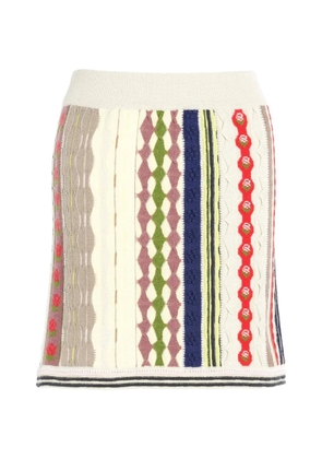 Barrie textured stripe motif skirt - Neutrals