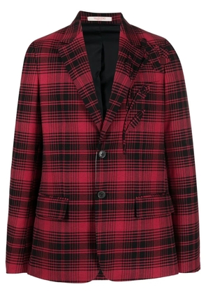 Valentino Garavani checked single-breasted blazer - Red