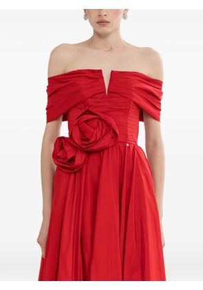 NISSA floral-applique maxi dress - Red