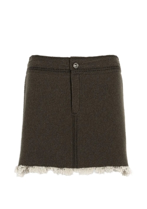 Barrie denim fringed mini skirt - Green
