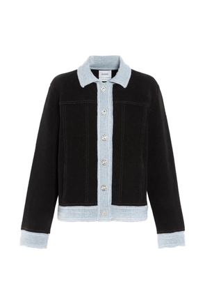 Barrie suede-effect denim jacket - Black