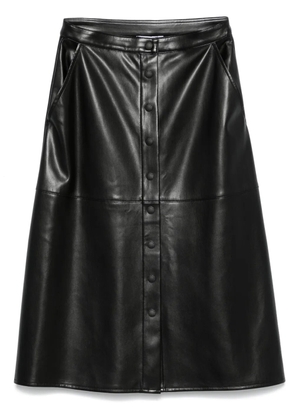 Patrizia Pepe faux-leather midi skirt - Black