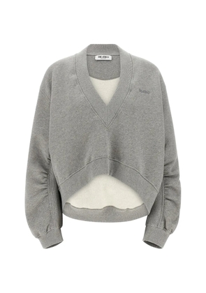 The Attico logo-embroidery V-neck sweatshirt - Grey