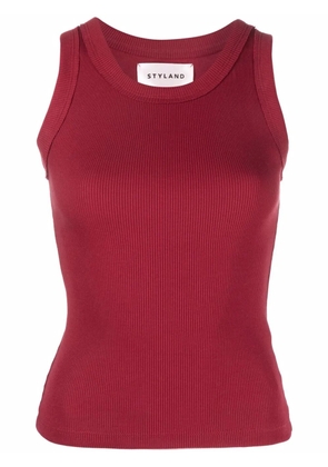 STYLAND fine-ribbed tank top - Red