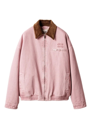 Miu Miu padded corduroy-collar blouson jacket - Pink