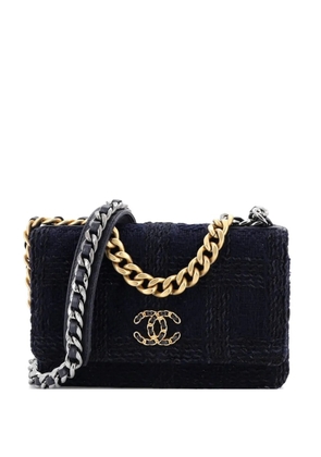CHANEL Pre-Owned 19 Wallet on Chain Quilted Tweed crossbody bag - Blue