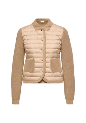 Moncler panelled padded cardigan - Neutrals