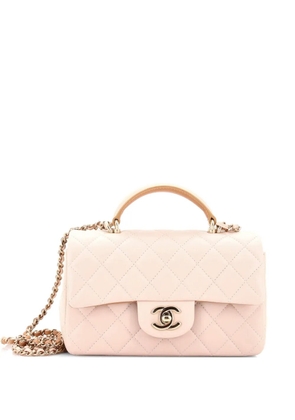 CHANEL Pre-Owned Classic Single Flap Top Handle Bag Quilted Lambskin Mini shoulder bag - Neutrals