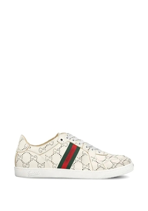 Gucci GG Web Stripe leather sneakers - Neutrals