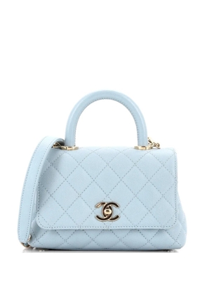 CHANEL Pre-Owned Coco Top Handle Bag Quilted Caviar Extra Mini shoulder bag - Blue