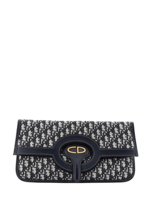 Christian Dior Pre-Owned Fold Over Oblique Canvas clutch bag - Blue
