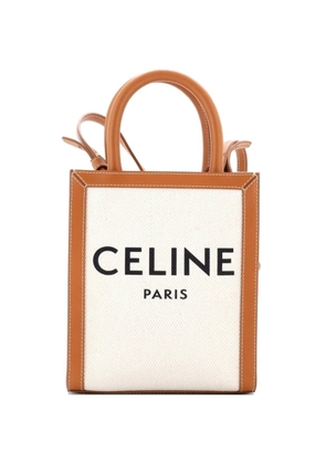 Celine Pre-Owned Vertical Cabas Canvas with Leather Mini tote bag - Neutrals