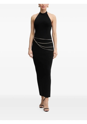 Herve Leger Sybil halterneck side-slit maxi dress - Black