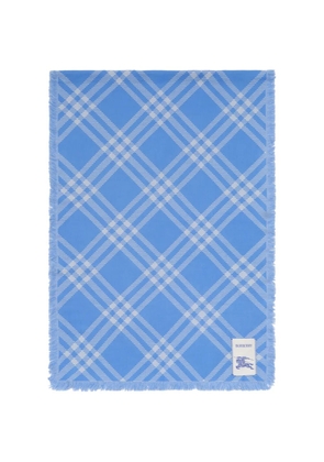 Burberry wide Check wool silk scarf - Blue