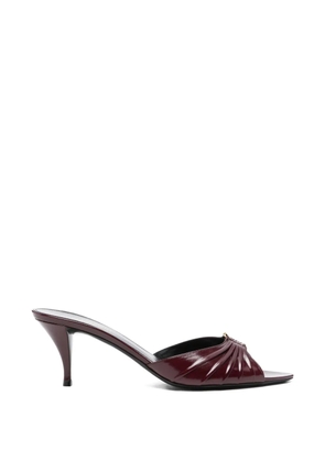 Saint Laurent Babylone gold-tone pleated sandals - Red