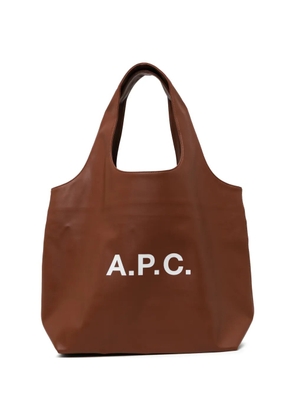 A.P.C. logo tote bag - Brown