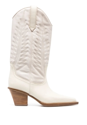 Paris Texas embroidered-design pointed-toe boots - Neutrals