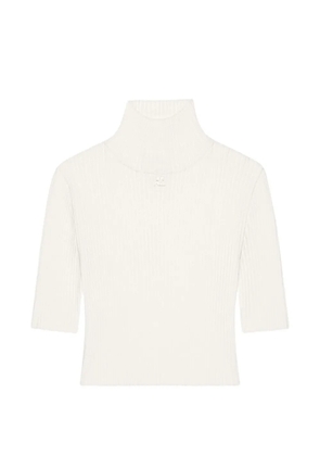 Courrèges logo-detail cropped sweater - White
