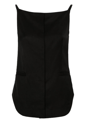 LouLou de Saison Mihant square-neck twill top - Black