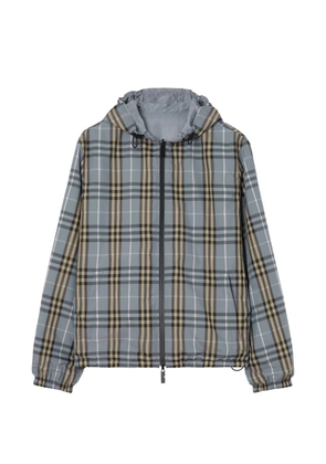Burberry reversible Check hooded jacket - Blue