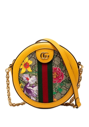Gucci Pre-Owned 2016-2025 Mini GG Supreme Flora Ophidia Round crossbody bag - Brown