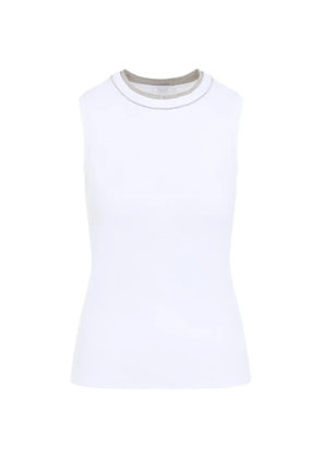 Peserico lurex-embellished vest - White