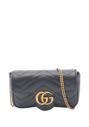Gucci Pre-Owned 2016-2025 Mini GG Marmont Matelasse Leather Flap crossbody bag - Black