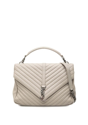 Saint Laurent Pre-Owned 2016 Large Chevron Sheepskin Monogram College satchel - Grey