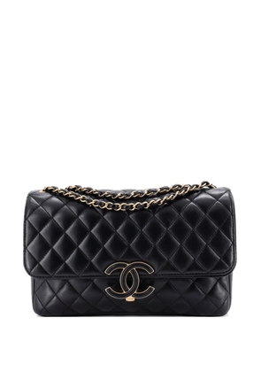 CHANEL Pre-Owned CC Chic Double Flap Bag Quilted Lambskin Medium crossbody bag - Black