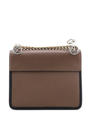 Fendi Pre-Owned Kan I F Shoulder Bag Leather with Zucca Embossed Detail Small crossbody bag - Brown