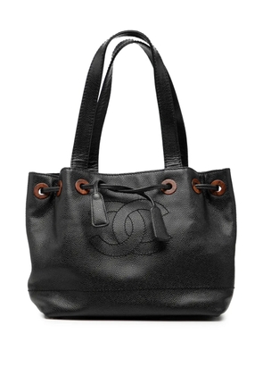 CHANEL Pre-Owned 2002-2003 CC Caviar Drawstring tote bag - Black