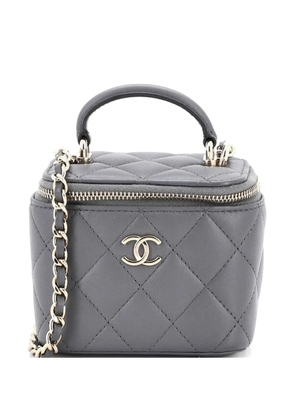 CHANEL Pre-Owned Classic Top Handle Vanity Case with Chain Quilted Lambskin Mini crossbody bag - Grey