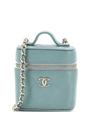 CHANEL Pre-Owned Handle with Care Vanity Case with Chain Quilted Caviar crossbody bag - Green