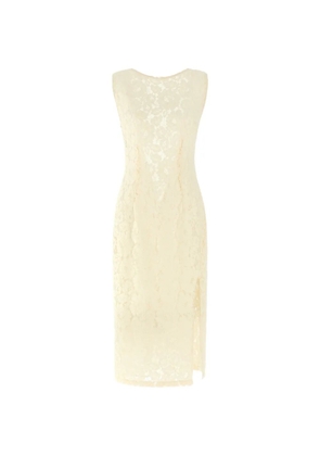 PINKO lace split midi dress - White