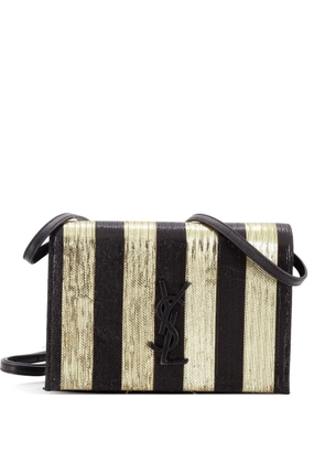 Saint Laurent Pre-Owned Classic Monogram Striped Metallic Fabric Small crossbody bag - Black