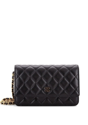 CHANEL Pre-Owned Wallet on Chain Quilted Lambskin crossbody bag - Black
