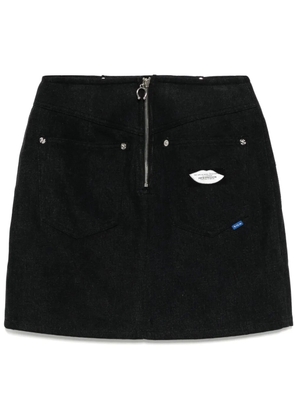 SJYP rhinestone denim skirt - Black