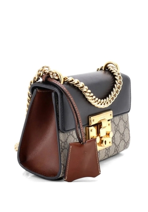 Gucci Pre-Owned Padlock Shoulder Bag GG Coated Canvas and Leather Small crossbody bag - Black