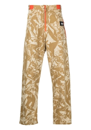 Aries graphic-print cotton twill trousers - Yellow