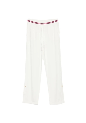 LIU JO interlock drawstring striped track pants - White