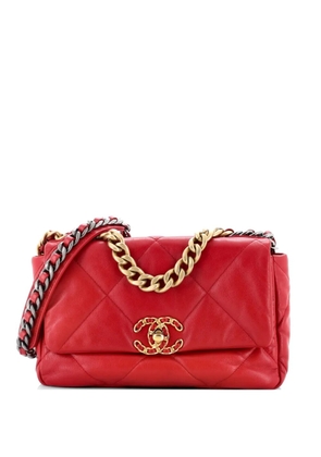 CHANEL Pre-Owned 19 Flap Bag Quilted Leather Medium crossbody bag - Red