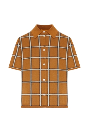 Guest In Residence checked collared top - Orange
