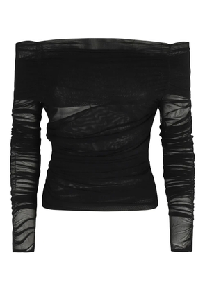 Federica Tosi off-shoulder mesh blouse - Black