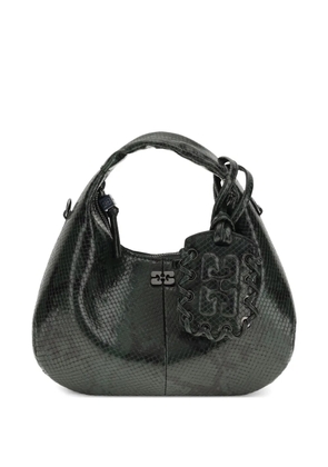 GANNI mini snake-effect shoulder bag - Green