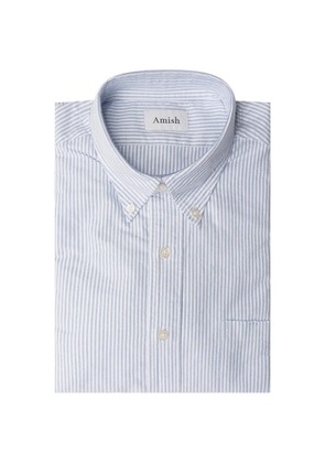 AMISH striped chest-pocket shirt - Blue