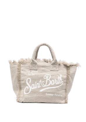 MC2 Saint Barth fringed handle beach bag - Neutrals