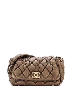 CHANEL Pre-Owned Bubble Accordion Flap Bag Quilted Lambskin Medium shoulder bag - Brown