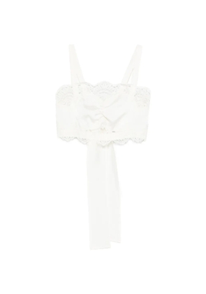 P.A.R.O.S.H. Paky lace-detail bow top - Neutrals
